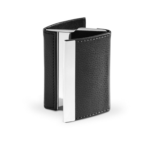 Double porte-cartes en métal et PU