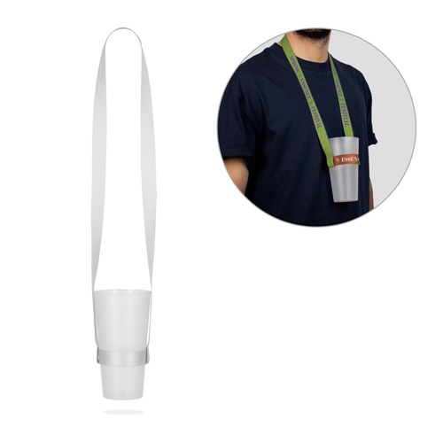 Ensemble cordon SUBLIMATION Long II (20 mm) Duo en polyester recyclé (100 % rPET) avec porte-gobelet intégré