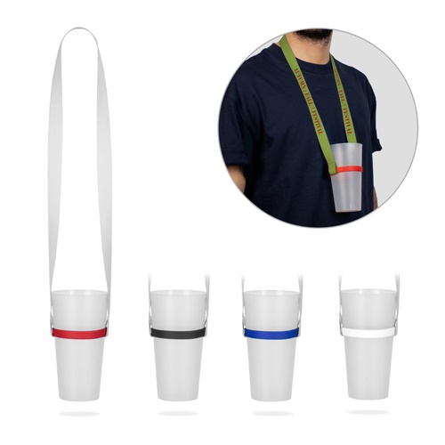 Ensemble de cordons SUBLIMATION Long II (20 mm) Duo avec porte-gobelet en silicone