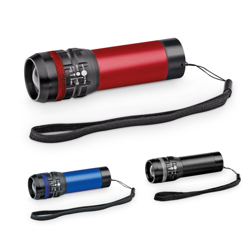 Lampe de poche en aluminium avec fonction zoom avec 3 modes d'éclairage