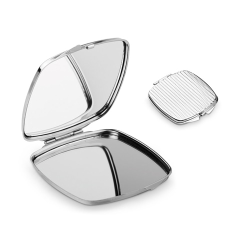 Double miroir de sac à main en métal