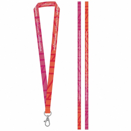 BRIGHTON S. Échantillon imprimé de SET Lanyard SUBLIMATION Long II (20 mm) avec mousqueton à porte de 20 mm