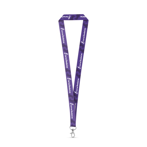 SET Lanyard SUBLIMATION Long II (20 mm) en polyester recyclé (100 % rPET) avec mousqueton à porte de 20 mm