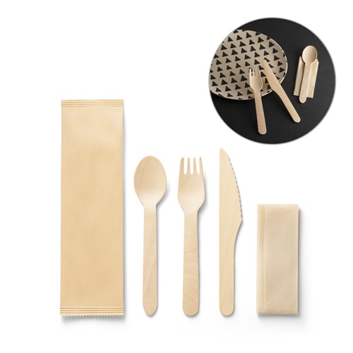 Ensemble de couverts en bois