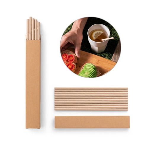 Lot de 10 pailles en papier kraft