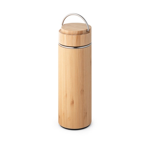 Thermos 440mL en bambou et acier inox