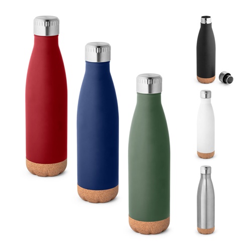Thermos 560mL en acier inox avec base en liège