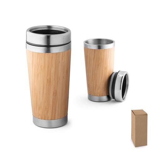 Tasse de voyage 500mL en babou et acier inox