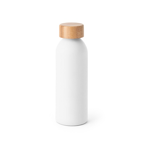 Bouteille 550mL en aluminium avec bouchon en bambou