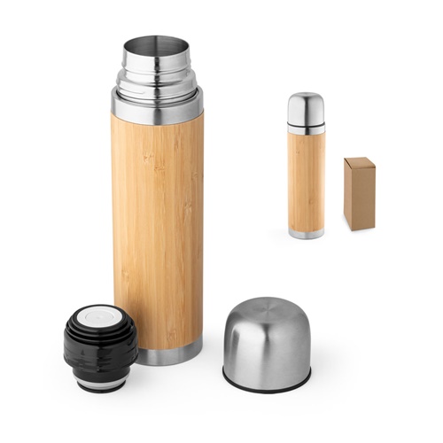 Thermos 450mL en bambou et acier inox