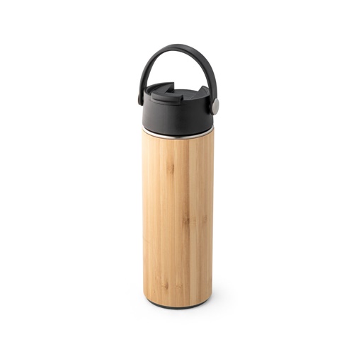Bouteille thermos 440mL en bambou, acier inox et PP