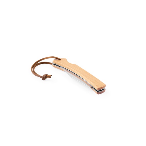 Rasoir avec lame en acier inoxydable et manche en bambou