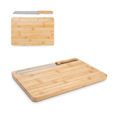 Planche à découper le pain en bambou avec couteau inclus