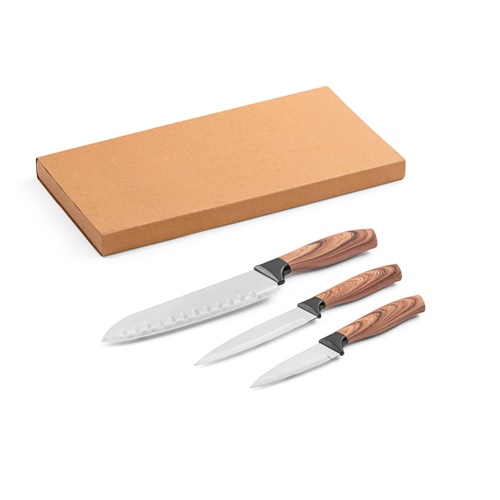 Lot de 3 couteaux de cuisine avec lame en acier inoxydable et manche ergonomique