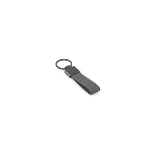 Porte-clés de forme rectangulaire en métal et pet recyclé (30% recyclé)