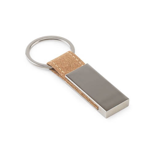 Set composé d'un porte-cartes et d'un porte-clés, tous deux en métal et en liège