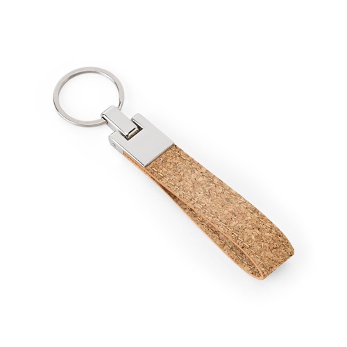 Set composé d'un stylo à bille et d'un porte-clés, tous deux en métal et en liège