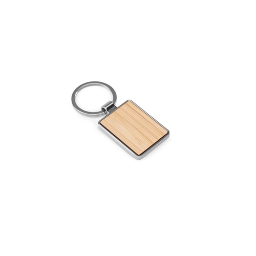 GASTON RECTANGULAR. Porte-clés rectangulaire en zinc et bambou