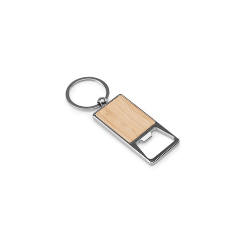 Porte-clés rectangulaire en fer avec décapsuleur