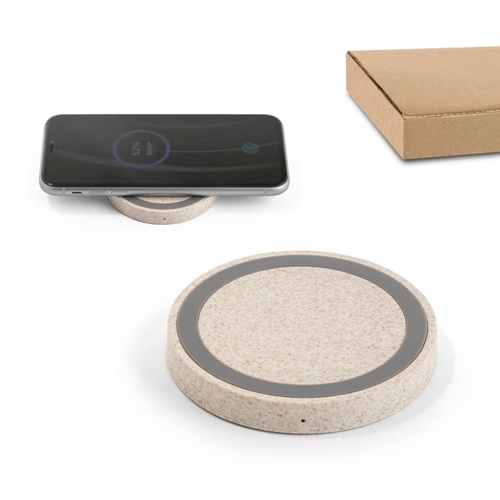 Chargeur sans fil 15W en ABS recyclé (65 % rABS) et fibre de paille de blé (35 %)