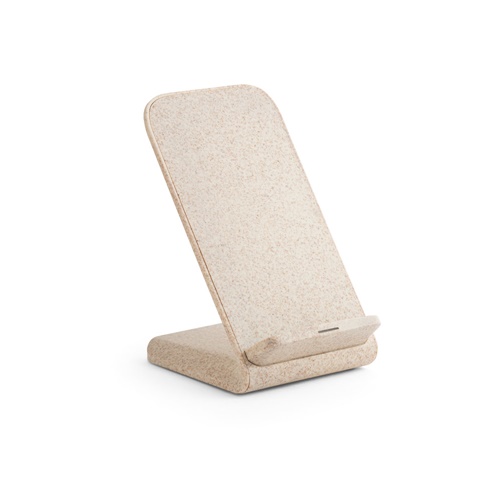 Support pour smartphone avec chargeur sans fil rapide 10W en ABS recyclé (70 % rABS) et fibre de paille de blé