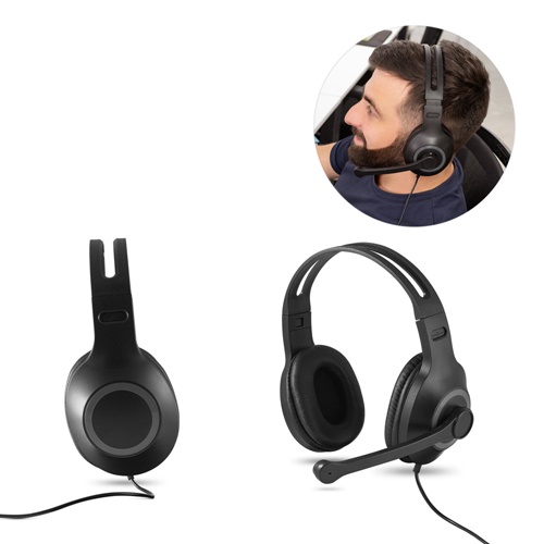 Casque audio ajustable en ABS et PP avec microphone
