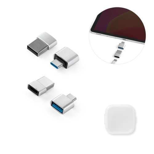 Jeu de 2 adaptateurs USB-A / USB-C en aluminium