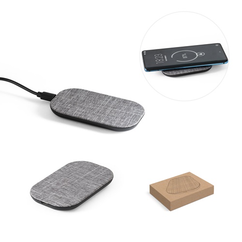 RENEWAL CHARGER. Chargeur sans fil rapide 10W en PET recyclé (100 % rPET)
