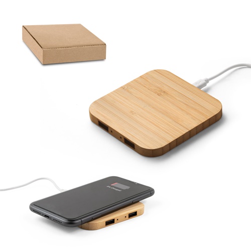 Chargeur sans fil 15W superfast en bambou
