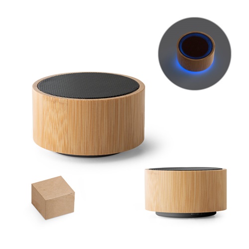 Enceinte portable 3W avec autonomie de 4h en bambou et ABS recyclé (100 % rABS)