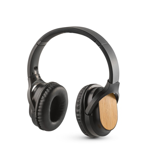 Casque sans fil pliable avec autonomie de 4 heures en bambou et ABS