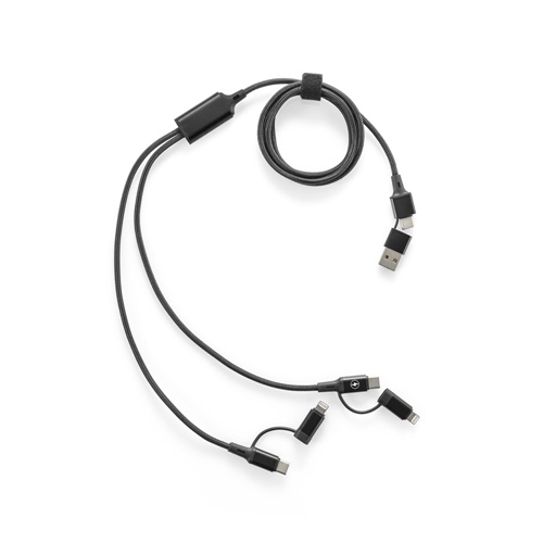 Câble USB ultra rapide 6 en 1 en aluminium recyclé (20 %) et PET recyclé (4 %)