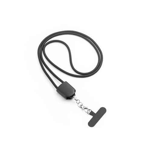 Lanière avec support pour smartphone inclus, câble USB-C et divers adaptateurs en ABS recyclé et TPE recyclé
