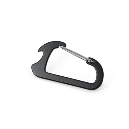 Mousqueton avec décapsuleur en aluminium