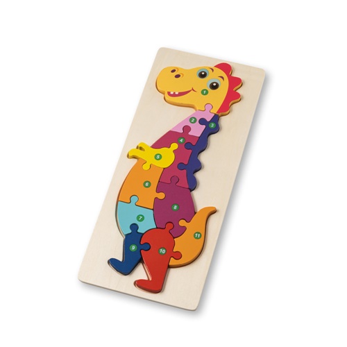 Puzzle en forme de dinosaure en contreplaqué de pin