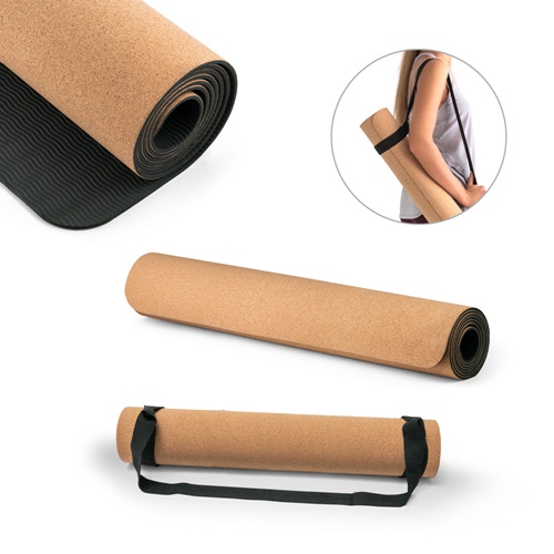 Tapis de yoga en liège et TPE, jusqu'à 3.7mm d'épaisseur
