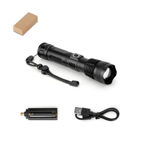 Lampe torche rechargeable de 10 W en aluminium (100% rAL)
