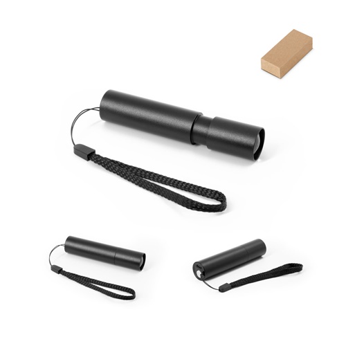 Lampe torche rechargeable en aluminium recyclé (100 % rAL) avec embout extensible de 30 mm