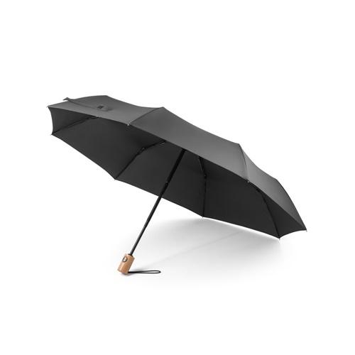 Parapluie pliable en polyester recyclé (100% rPET) 190T pongé à ouverture et fermeture automatiques