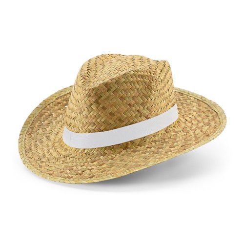 JEAN RIB. Chapeau de paille naturelle avec élastique sublimé