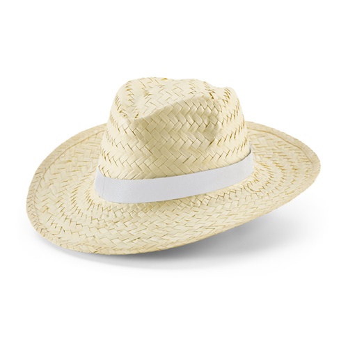 EDWARD RIB. Chapeau de paille naturelle avec élastique sublimé