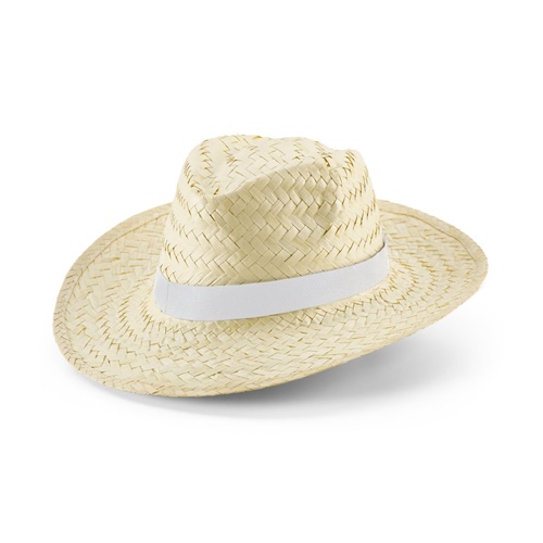 EDWARD RIB. Chapeau de paille naturelle avec élastique sublimé